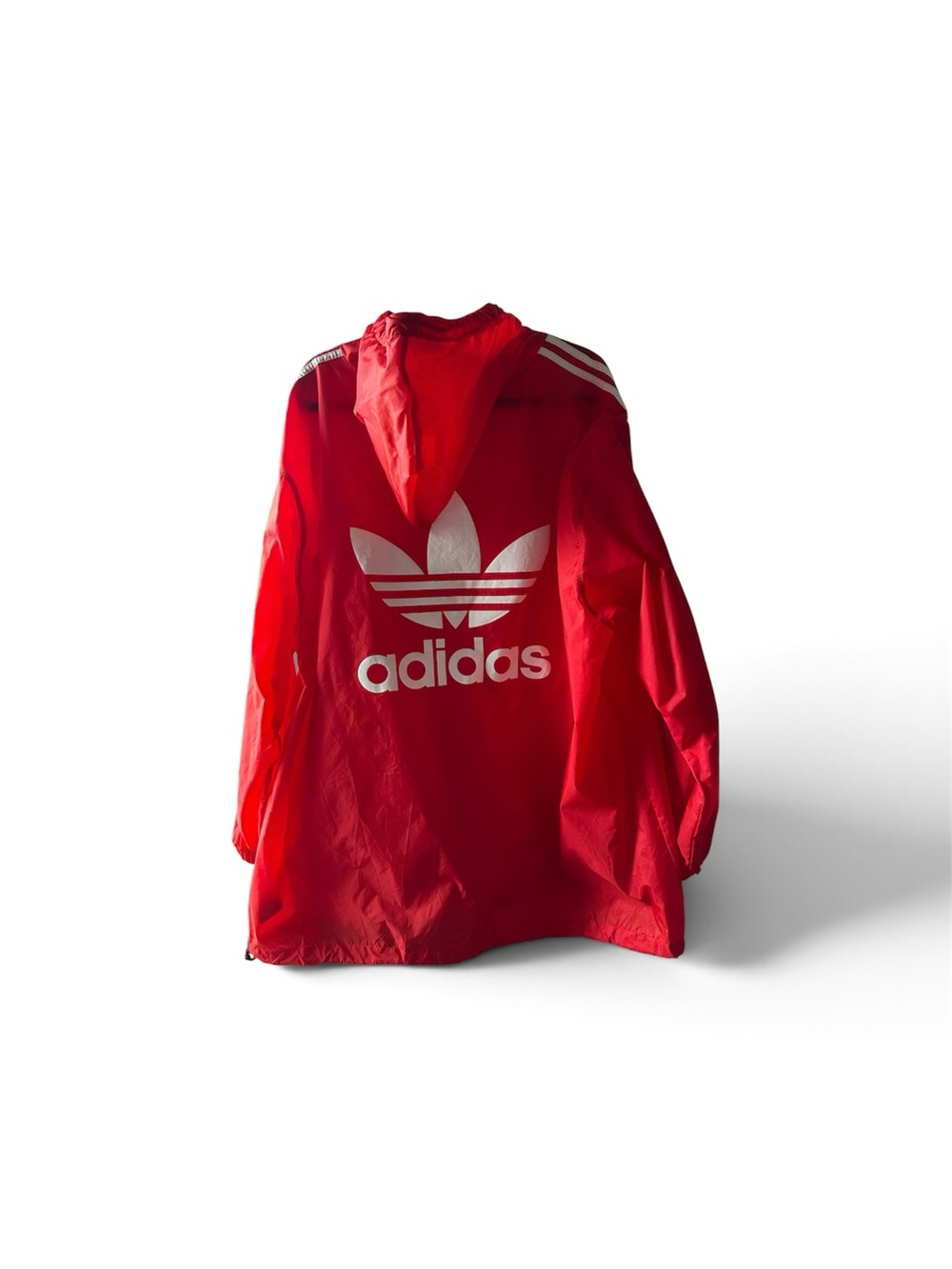 Men’s adidas Three-Stripe Hooded Windbreaker Jacket.